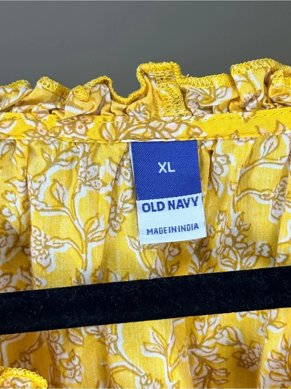 Old Navy Yellow Floral Peasant Blouse Size XL